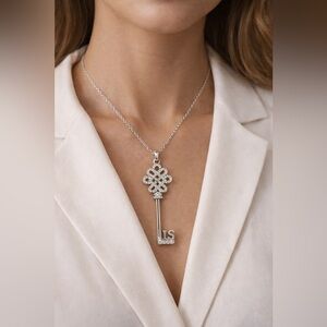 Lia Sophia Silver Plate & Rhinestones Key Pendant (w/out chain) 🩶